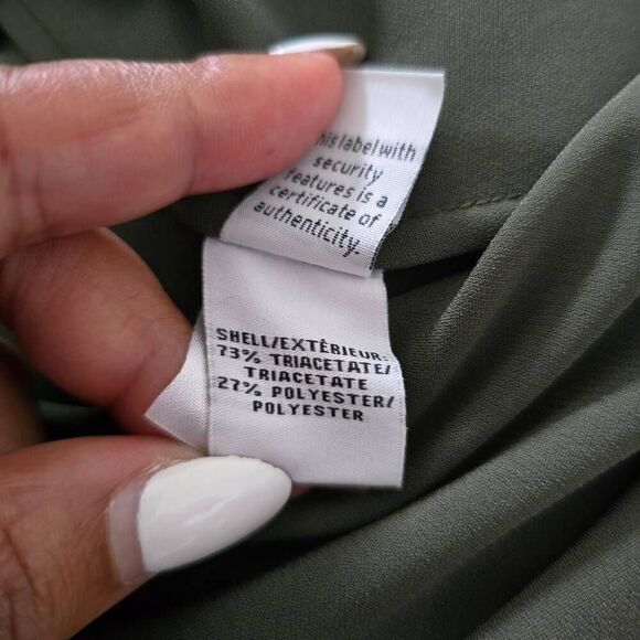 Diane Von Furstenberg Mini Dress Women's Size 10 Green Long Sleeve Front Pockets - Picture 7 of 8